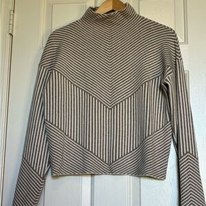Rachel Zoe Brown and Cream Striped Turtleneck Sweater